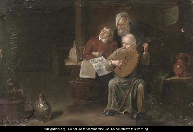 Musicians in an interior - (after) David The Younger Teniers