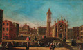 A capriccio view of a Venetian piazza - (after) Francesco Tironi