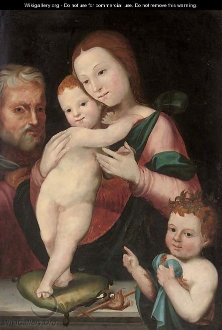 The Holy Family with the Infant Saint John the Baptist - (after) Francesco Francia