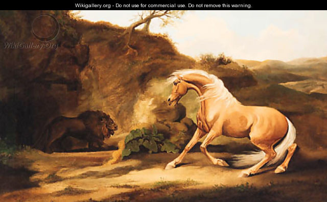 A horse frightened by a lion - George Stubbs