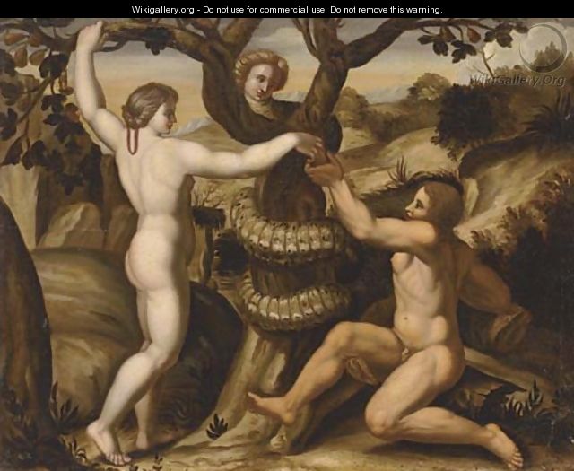 The Temptation of Adam and Eve - Giulio Romano (Orbetto)