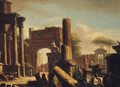 Figures amongst classical ruins 2 - (after) Giovanni Paolo Panini