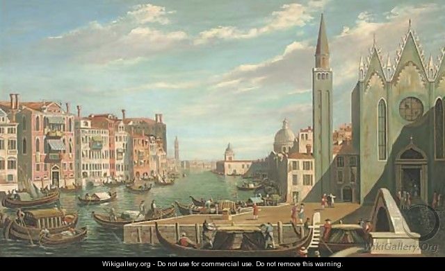A busy day on the Grand Canal, Venice - (Giovanni Antonio Canal) Canaletto