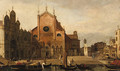 Views of Venice SS. Giovanni e Paolo and the Monument to Bartolommeo Colleoni seen from across the Rio dei Mendicanti - (Giovanni Antonio Canal) Canaletto
