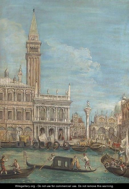 The Piazzetta, Venice, from the Bacino di San Marco - (Giovanni Antonio Canal) Canaletto