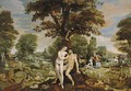 The Garden of Eden, with the Fall of Man, the Creation of Eve, and the Expulsion from the Garden - Maarten de Vos