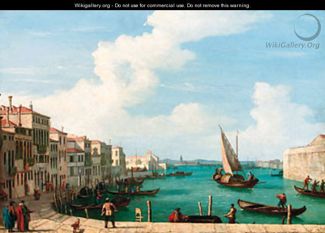 Figures on a Venetian quay - (after) Bernardo Bellotto (Canaletto)