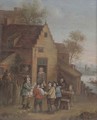 A town crier outside an inn - (after) David The Younger Teniers