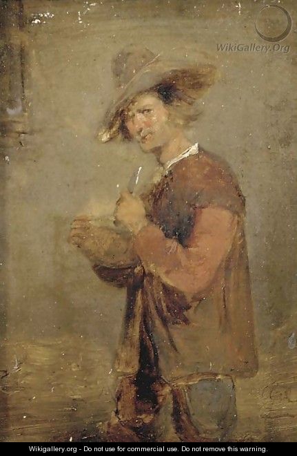 A peasant in an interior - (after) David The Younger Teniers