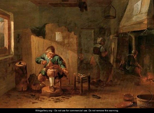 A cobbler in his workshop - (after) David The Younger Teniers