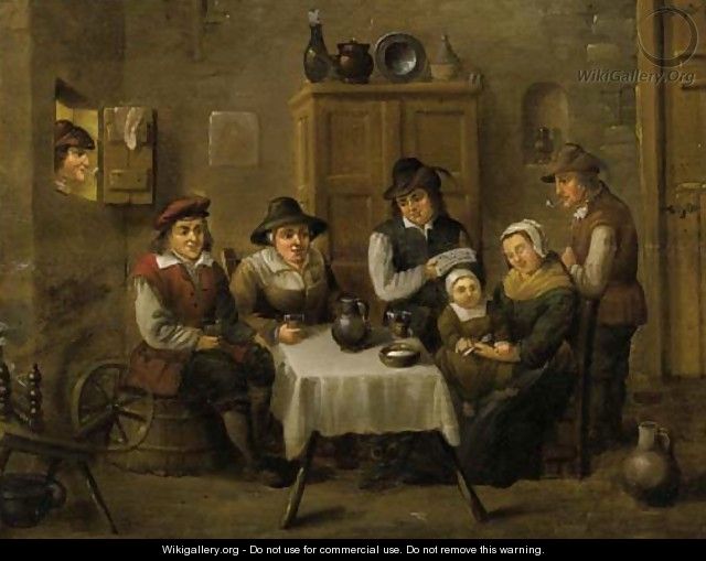 A peasant family at table - David The Younger Teniers