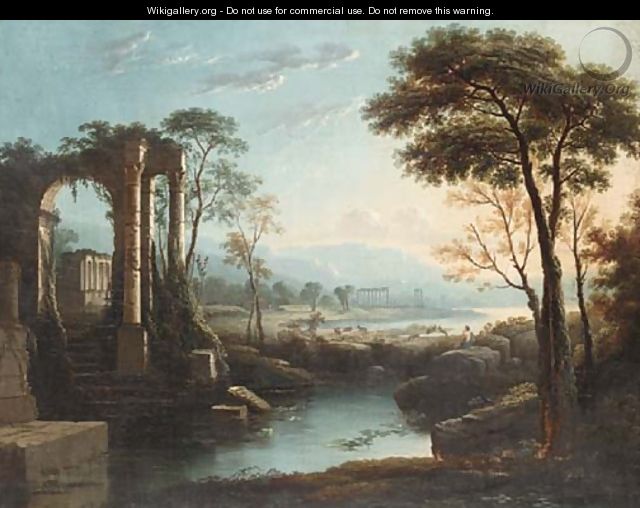 A goatherd by Arcadian ruins - Claude Lorrain (Gellee)