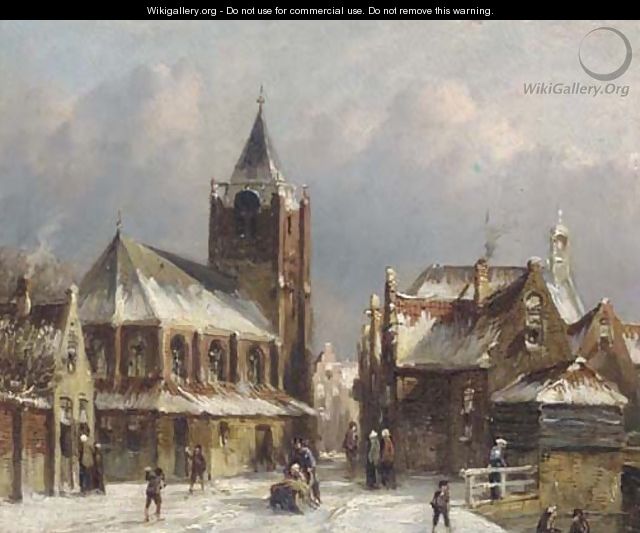 Winter fun in a village - Pieter Gerard Vertin