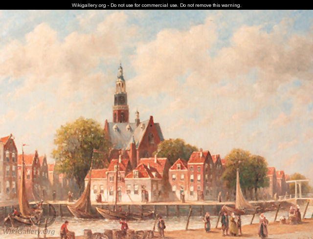 A view of the Schans, Maassluis, with the Grote Kerk beyond - Pieter Gerard Vertin