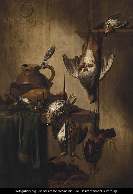 A dead Partridge, Snipe, Woodcock and other Birds - Petrus Schotanus