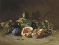 Prunes and a peach - Philippe Rousseau