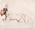An elegant Lady reclining - Paul Cesar Helleu