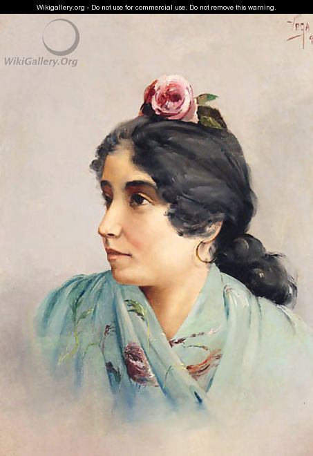 Portrait Of A Girl - Pedro Vega Y Munoz