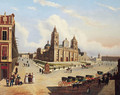Vista de la Catedral y parte del Zocalo en Mexico - Pedro Gualdi