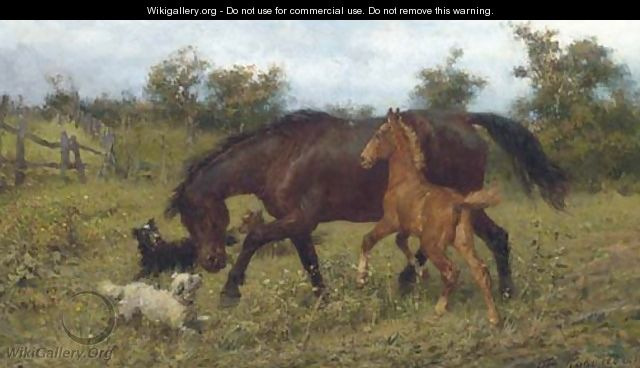 Frolicking in the meadow - Pavel Osipovich Kovalevskii
