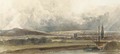 A distant view of Gloucester with the River Severn in the distance - Peter de Wint