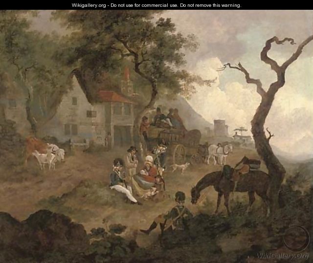 Soldiers and travellers before an Inn - Peter Le Cave