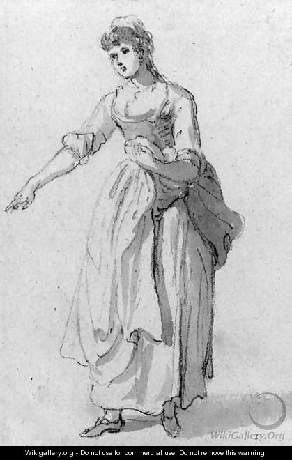 Study of a woman pointing - Paul Sandby