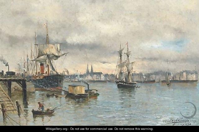 Shipping in the harbour at Bordeaux - Paul-Louis Delance
