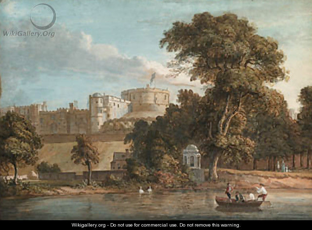 Windsor Castle, from the Thames near Romney Island, Berkshire - Paul Sandby