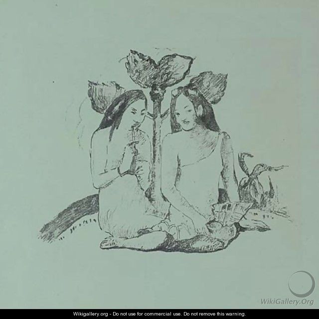 Deux Femmes Maories accroupies - Paul Gauguin