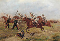 German cavalry charging French artillery - Paul Emile Leon Perboyre