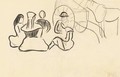 Groupe breton assis et carriole - Paul Gauguin