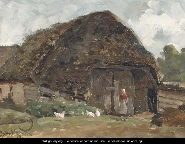 A farm-shed amongst trees - Paul Joseph Constantine Gabriel