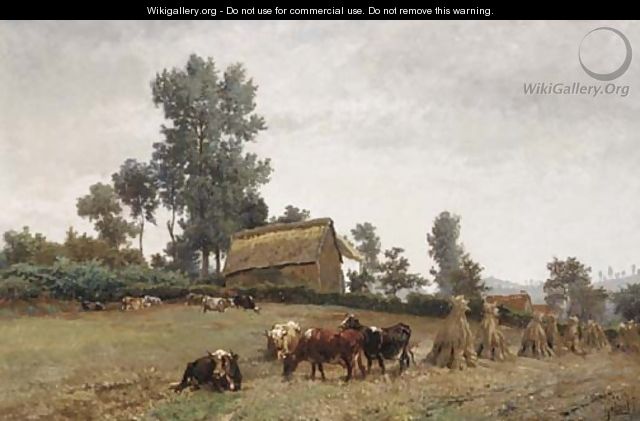 Cows in a summer meadow - Paul Joseph Constantine Gabriel