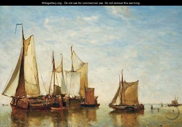 Moored vessels on a calm - Paul-Jean Clays