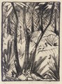 Waldlandschaft mit kleinen Figuren - Otto Mueller