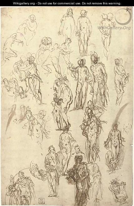 Studies of Mercury, Venus, Cupid and Saturn and other figures - Paolo Veronese (Caliari)