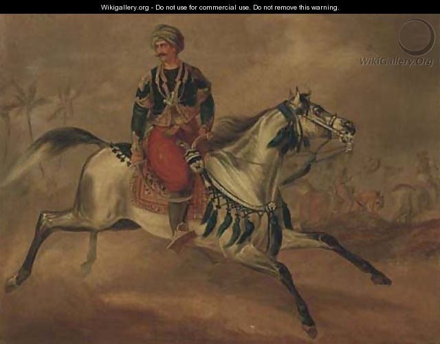 Oriental warrior on a galloping horse - Otto Stotz