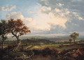 An extensive Landscape, with figures and cattle in the foreground and a village beyond - Patrick Nasmyth