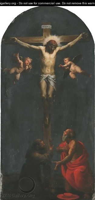 Christ on the Cross with Saint Francis of Assisi and Saint Jerome - Pasquale Ottino
