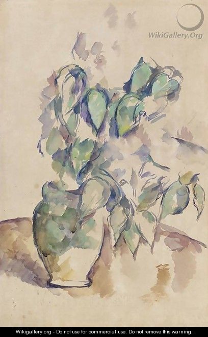 Feuilles dans un pot vert - Paul Cezanne
