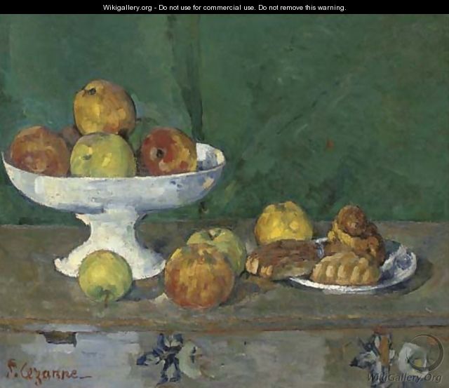 Pommes et gateaux - Paul Cezanne