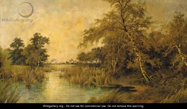 A tranquil river landscape - Octavius Thomas Clark