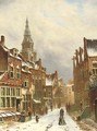A snow covered street - Oene Romkes De Jongh