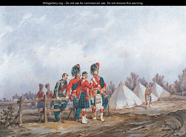 Field Officers of the 42nd Royal Highlanders at Camp - Orlando Norie