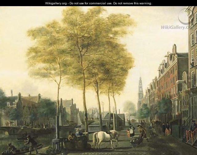 A view of the Prinsengracht, Amsterdam - Nicolaes Baur