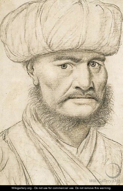 The head of a man wearing a turban - Nicolas Lagneau