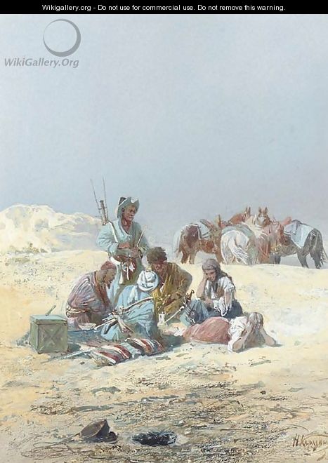 A Kirghiz gathering - Nikolai Nikolaevich Karazin