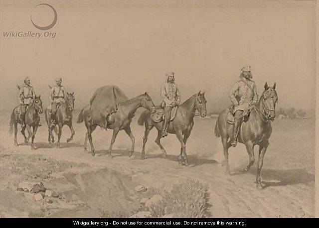 Russian cavalry on a dusty track - Nikolai Dmitrievich Dmitriev-Orenburgsky