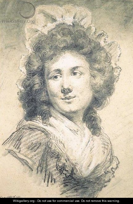 Portrait of Catherine-Noele Grand, nee Worlee, Princesse de Talleyrand-Perigord (1762-1835), bust-length - Antoine Vestier